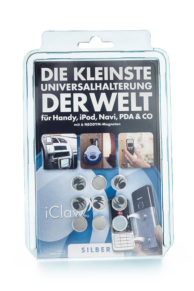 Klarsicht Klappblister clap-pac 2 mit neun runden Einlegesegmenten